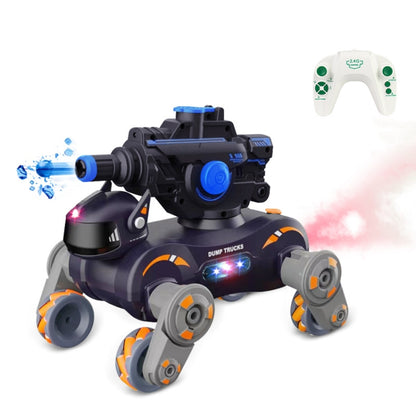 Eight Wheel Stunt Robot Dog Smart Gesture Sensor RC Kids Toy Car With Lights Music Spray Car, Style: Tank Orange Single RC by bashfashion