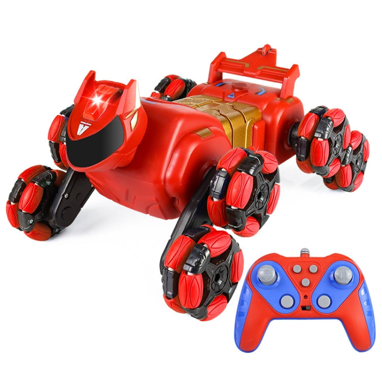 2.4G Kids Remote Control Toy Car Stunt Robot Dog Gesture Sensor Lights Music Spray Climbing Car, Color: Red Single RC by bashfashion