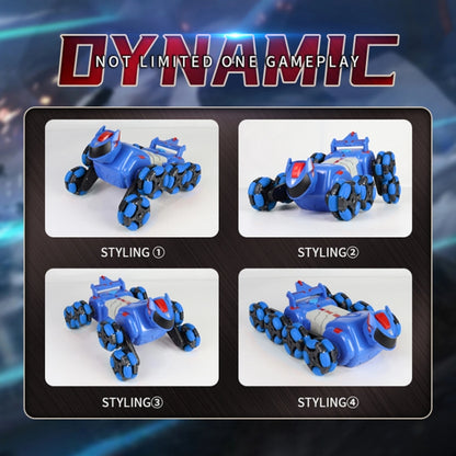 2.4G Kids Remote Control Toy Car Stunt Robot Dog Gesture Sensor Lights Music Spray Climbing Car, Color: Blue Single RC by bashfashion