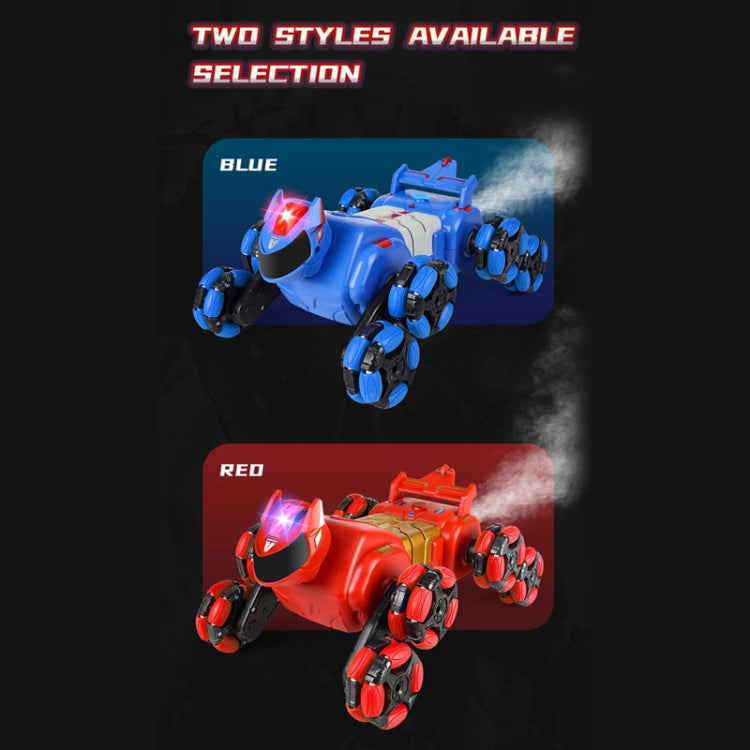 2.4G Kids Remote Control Toy Car Stunt Robot Dog Gesture Sensor Lights Music Spray Climbing Car, Color: Blue Single RC by bashfashion