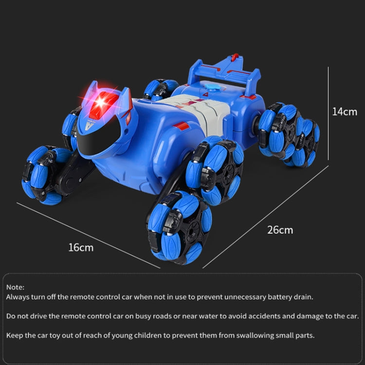 2.4G Kids Remote Control Toy Car Stunt Robot Dog Gesture Sensor Lights Music Spray Climbing Car, Color: Blue Single RC by bashfashion