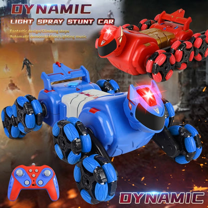 2.4G Kids Remote Control Toy Car Stunt Robot Dog Gesture Sensor Lights Music Spray Climbing Car, Color: Blue Single RC by bashfashion