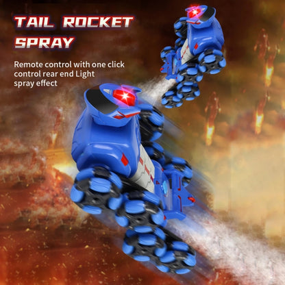 2.4G Kids Remote Control Toy Car Stunt Robot Dog Gesture Sensor Lights Music Spray Climbing Car, Color: Blue Single RC by bashfashion