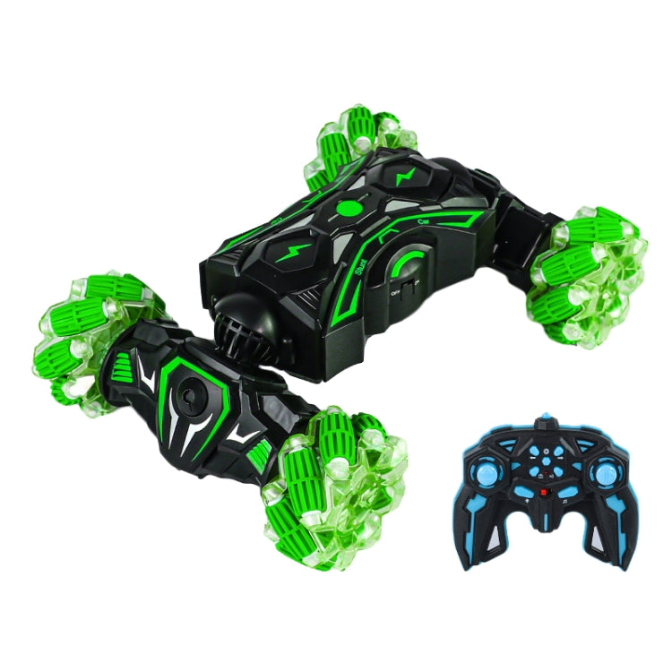 2.4G Spray RC Car Gesture Sensor Music Lights Twist Stunt Drift Car Double Side Driving Buggy Toy, Color: Handle RC Green by bashfashion