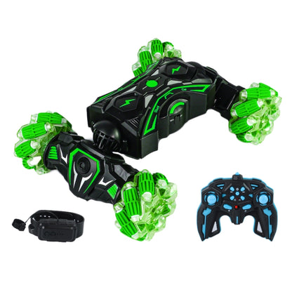 2.4G Spray RC Car Gesture Sensor Music Lights Twist Stunt Drift Car Double Side Driving Buggy Toy, Color: Handle+Watch RC Green by bashfashion