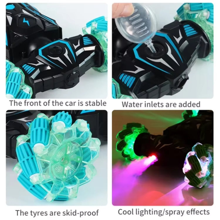 2.4G Spray RC Car Gesture Sensor Music Lights Twist Stunt Drift Car Double Side Driving Buggy Toy, Color: Handle RC Blue by bashfashion