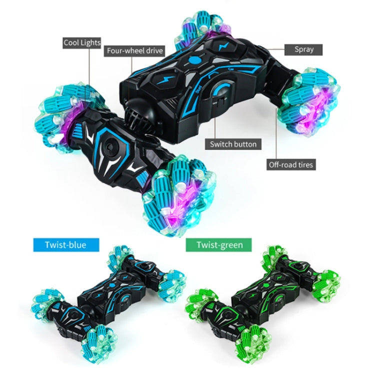 2.4G Spray RC Car Gesture Sensor Music Lights Twist Stunt Drift Car Double Side Driving Buggy Toy, Color: Handle RC Blue by bashfashion