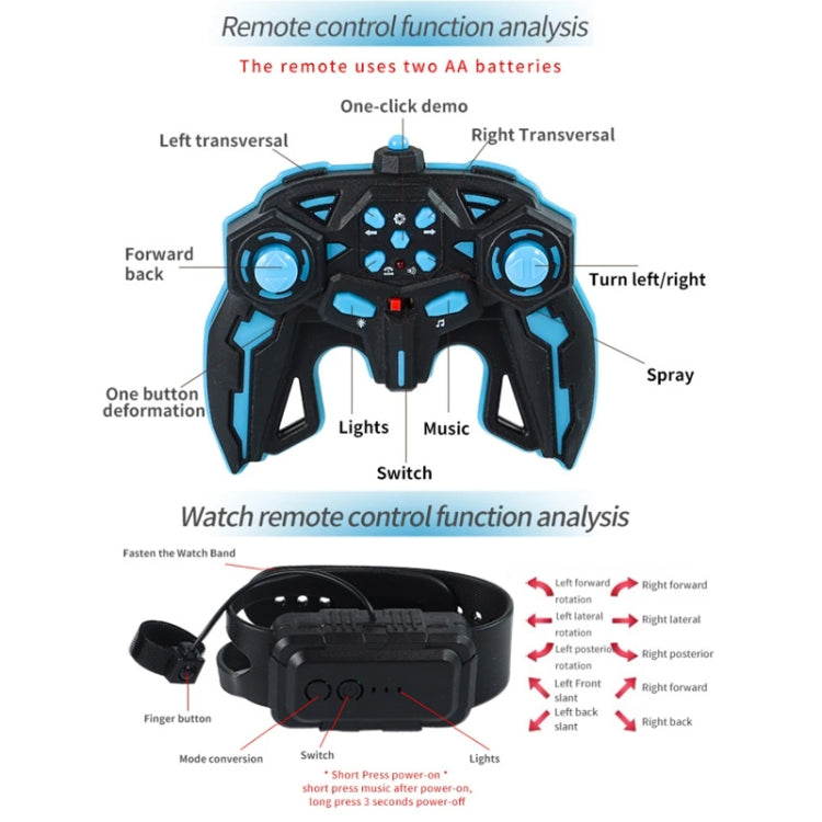 2.4G Spray RC Car Gesture Sensor Music Lights Twist Stunt Drift Car Double Side Driving Buggy Toy, Color: Handle RC Blue by bashfashion