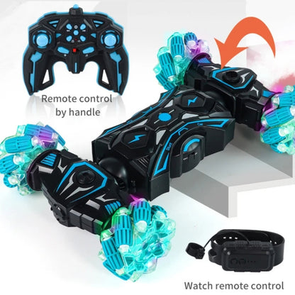 2.4G Spray RC Car Gesture Sensor Music Lights Twist Stunt Drift Car Double Side Driving Buggy Toy, Color: Handle RC Blue by bashfashion