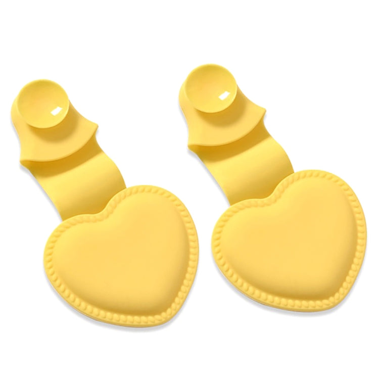 2pcs Heart-shaped Heat Insulation Anti-scalding Gloves Silicone Non-slip Bowl and Plate Clamp(Yellow) by bashfashion