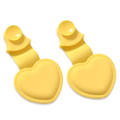2pcs Heart-shaped Heat Insulation Anti-scalding Gloves Silicone Non-slip Bowl and Plate Clamp(Yellow) by bashfashion