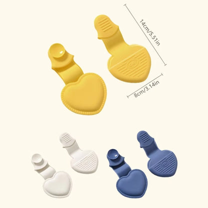 2pcs Heart-shaped Heat Insulation Anti-scalding Gloves Silicone Non-slip Bowl and Plate Clamp(Yellow) by bashfashion