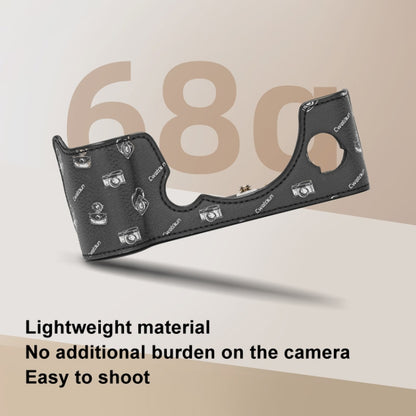 For FUJIFILM X-T5 Cwatcun D161 Vintage Camera Stand Camera Protective Leather Case(Black) by Cwatcun