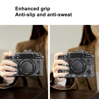 For FUJIFILM X-T5 Cwatcun D161 Vintage Camera Stand Camera Protective Leather Case(Black) by Cwatcun