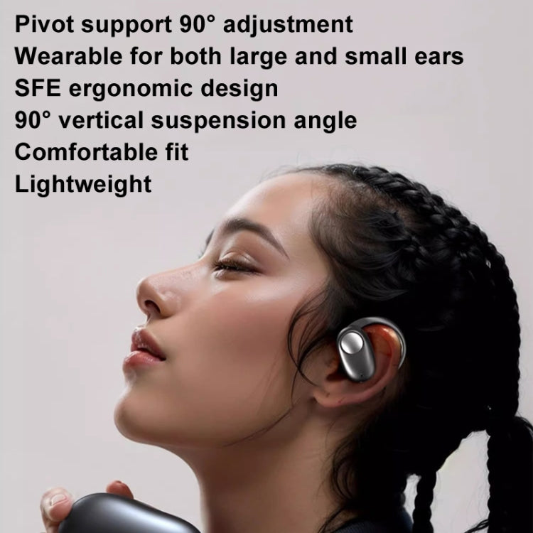 Wireless Hanging Ear Bluetooth Earphone Bone Conduction No In-Ear Open Sports Earphones(Black) by bashfashion