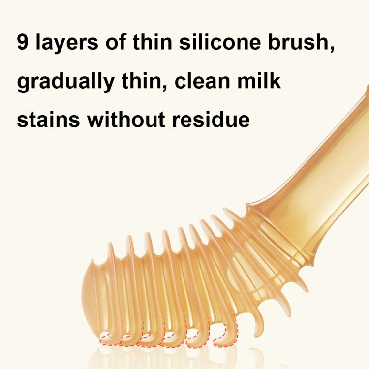 Food-grade Silicone Baby Milk Toothbrush + Tongue Brush Children Oral Cleaning Brush, Color: Beige by bashfashion
