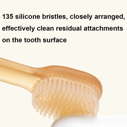 Food-grade Silicone Baby Milk Toothbrush + Tongue Brush Children Oral Cleaning Brush, Color: Beige by bashfashion