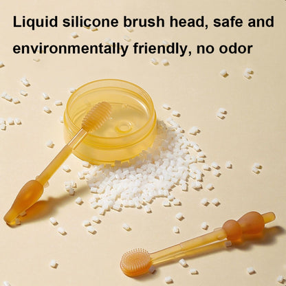 Food-grade Silicone Baby Milk Toothbrush + Tongue Brush Children Oral Cleaning Brush, Color: Beige by bashfashion