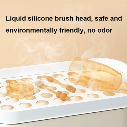 Food-grade Silicone Baby Milk Toothbrush + Tongue Brush Children Oral Cleaning Brush, Color: Beige by bashfashion