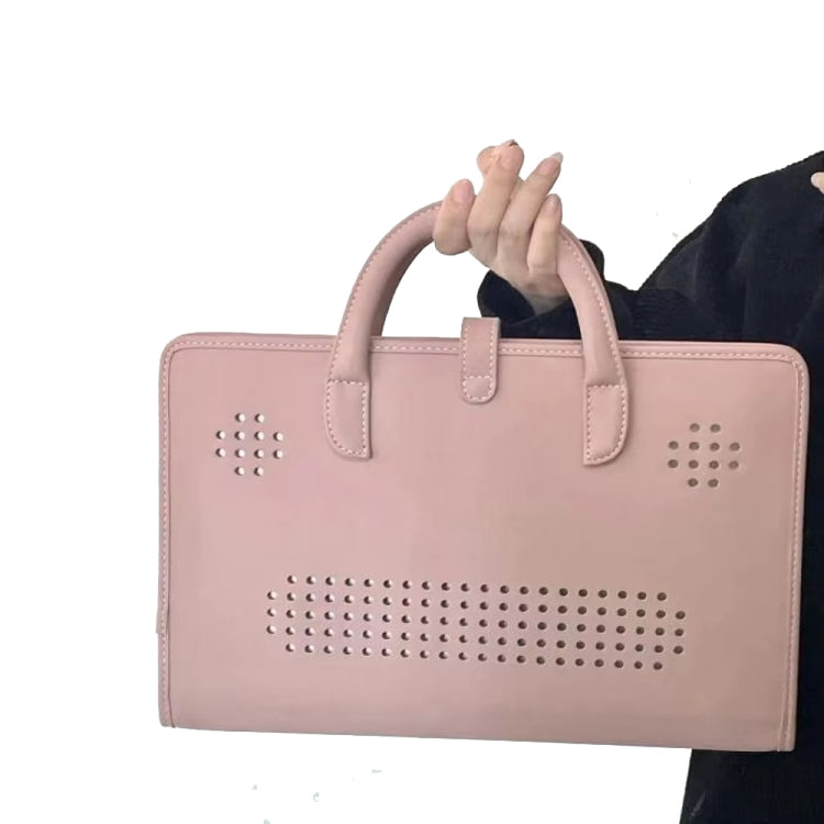15.6 / 16 Inch Pink Girl Style PU Laptop Bag Protective Case with Handle by bashfashion