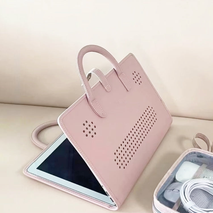15.6 / 16 Inch Pink Girl Style PU Laptop Bag Protective Case with Handle by bashfashion