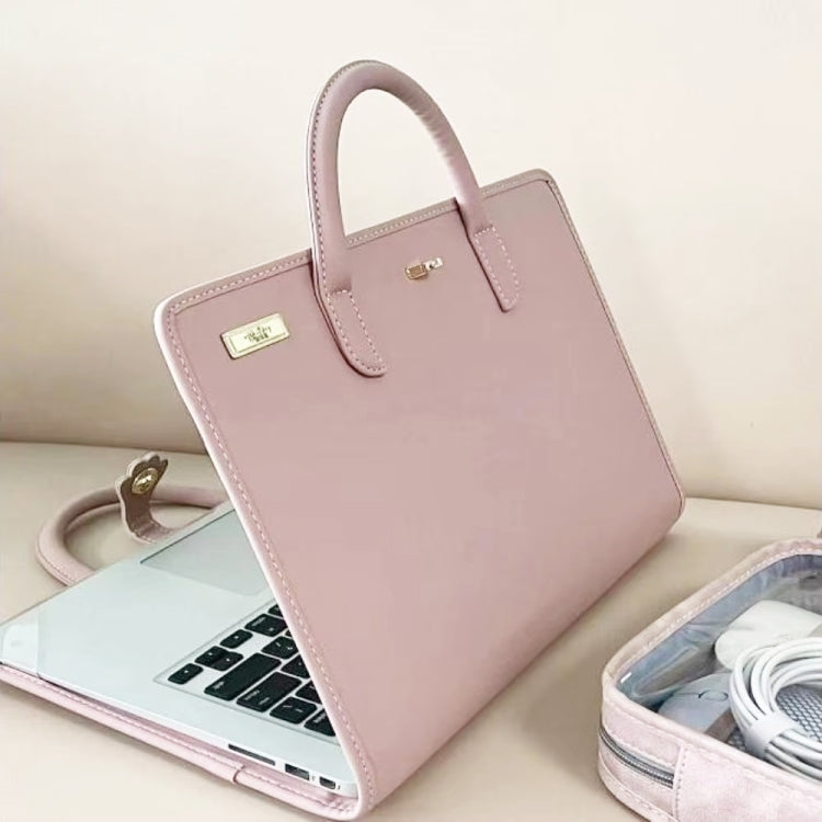 15.6 / 16 Inch Pink Girl Style PU Laptop Bag Protective Case with Handle by bashfashion
