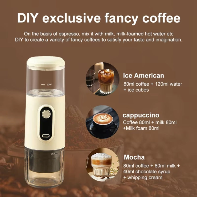 Wireless Portable Coffee Machine Compatible With Ground Coffee & NS Capsule(Beige) by bashfashion