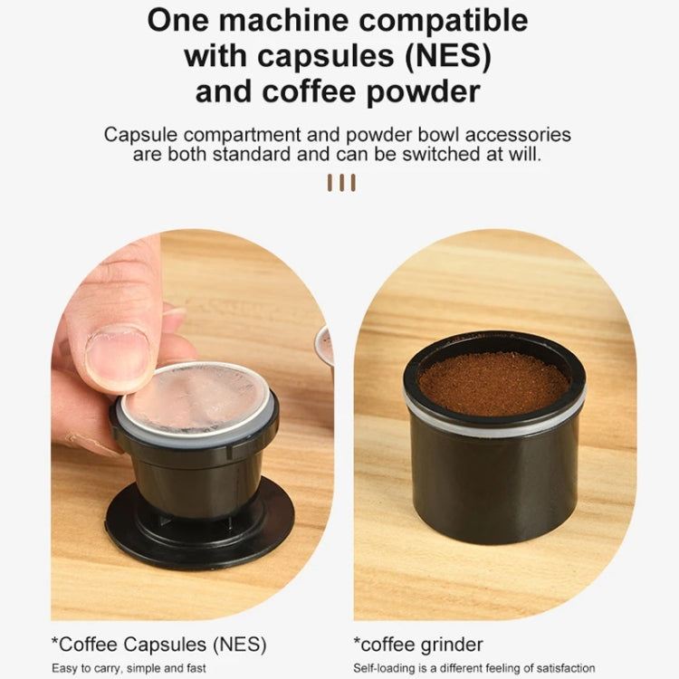 Wireless Portable Coffee Machine Compatible With Ground Coffee & NS Capsule(Black) by bashfashion
