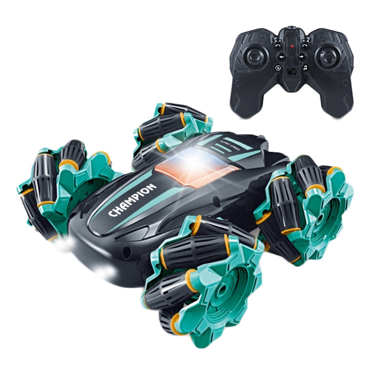 2.4G Stunt RC Car Drift Car Double-sided Racing Tumble Buggy Toy, Style: Single RC Green by bashfashion