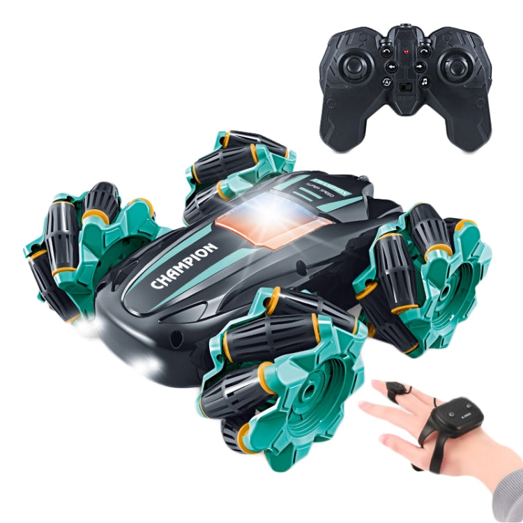 2.4G Stunt RC Car Drift Car Double-sided Racing Tumble Buggy Toy, Style: Dual RC Green by bashfashion