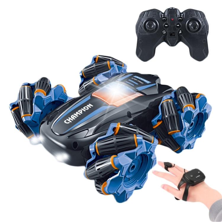 2.4G Stunt RC Car Drift Car Double-sided Racing Tumble Buggy Toy, Style: Dual RC Blue by bashfashion