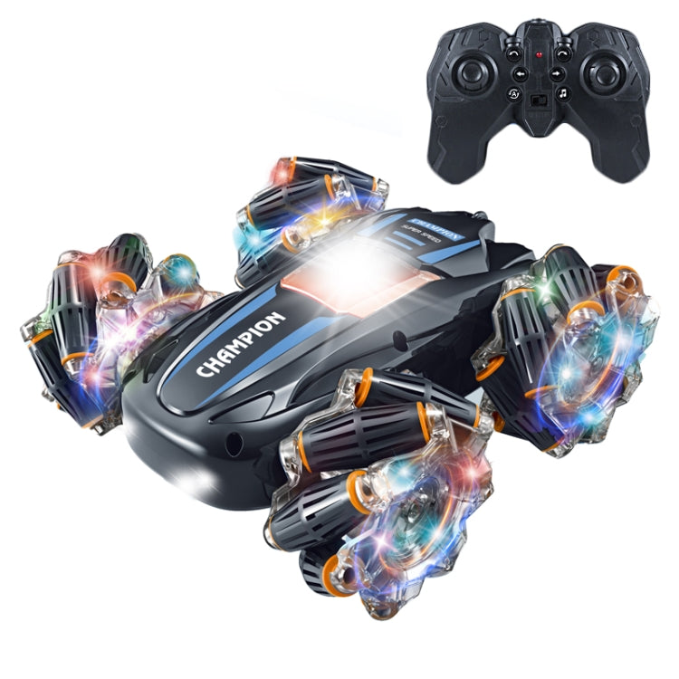 2.4G Stunt RC Car Drift Car Double-sided Racing Tumble Buggy Toy, Style: Single RC Blue Light Wheel by bashfashion