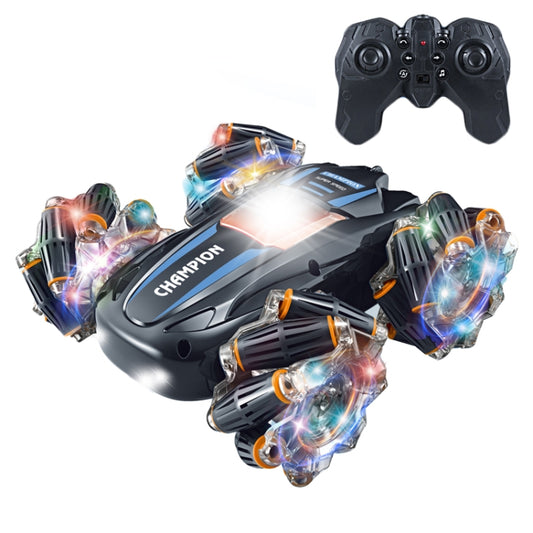 2.4G Stunt RC Car Drift Car Double-sided Racing Tumble Buggy Toy, Style: Single RC Blue Light Wheel by bashfashion