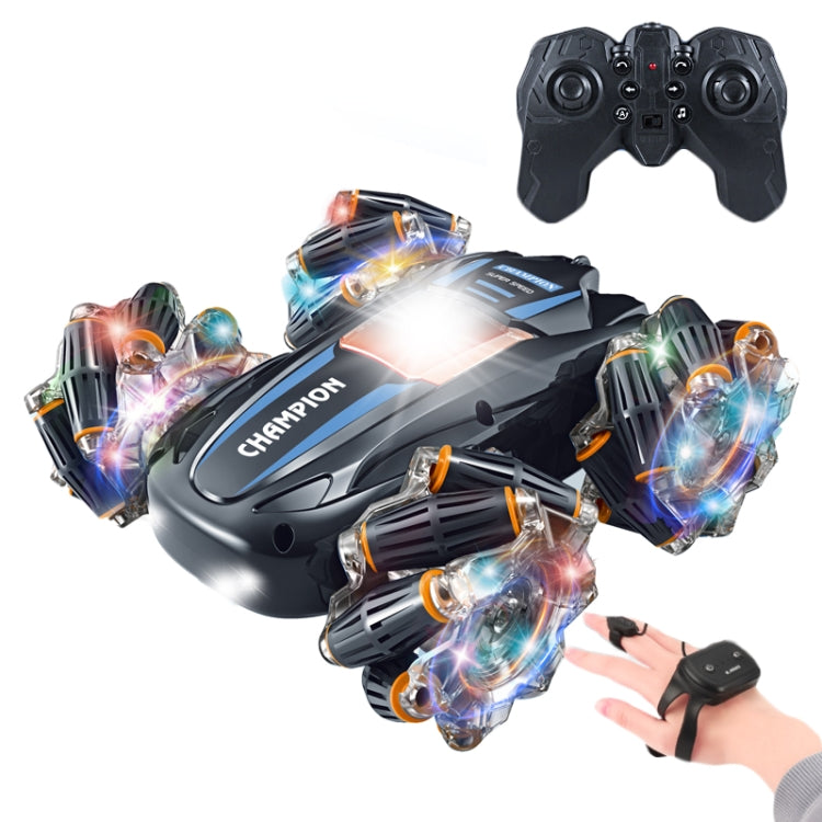 2.4G Stunt RC Car Drift Car Double-sided Racing Tumble Buggy Toy, Style: Dual RC Blue Light Wheel by bashfashion