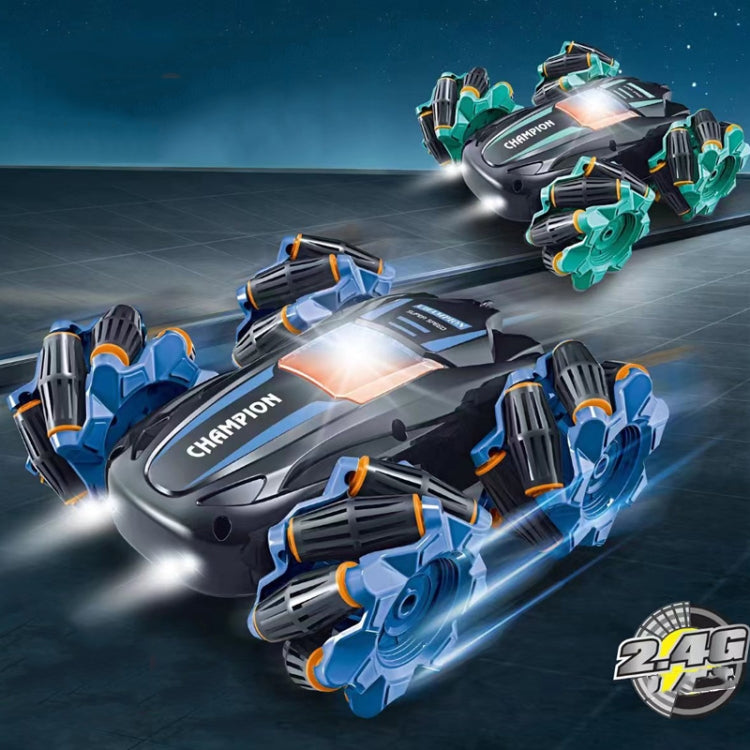2.4G Stunt RC Car Drift Car Double-sided Racing Tumble Buggy Toy, Style: Dual RC Green Light Wheel by bashfashion