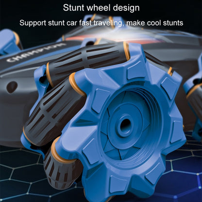 2.4G Stunt RC Car Drift Car Double-sided Racing Tumble Buggy Toy, Style: Single RC Blue Light Wheel by bashfashion