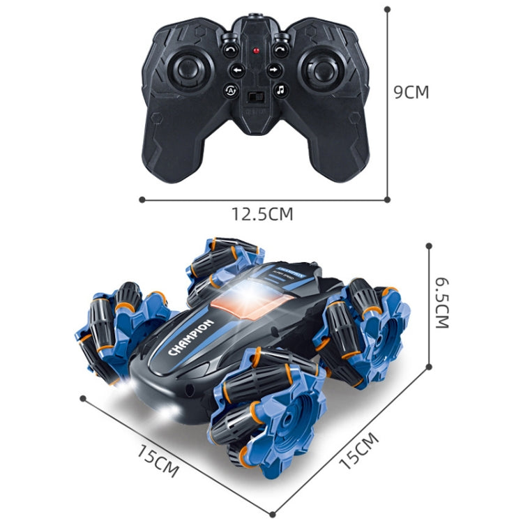 2.4G Stunt RC Car Drift Car Double-sided Racing Tumble Buggy Toy, Style: Dual RC Blue Light Wheel by bashfashion