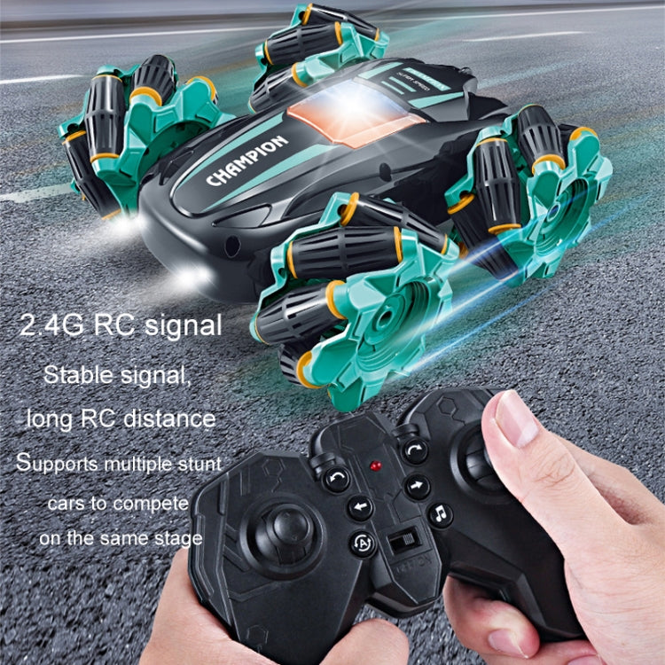 2.4G Stunt RC Car Drift Car Double-sided Racing Tumble Buggy Toy, Style: Dual RC Green by bashfashion