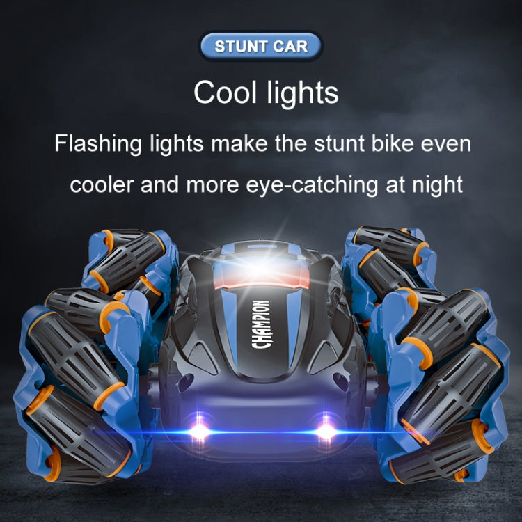 2.4G Stunt RC Car Drift Car Double-sided Racing Tumble Buggy Toy, Style: Single RC Blue Light Wheel by bashfashion