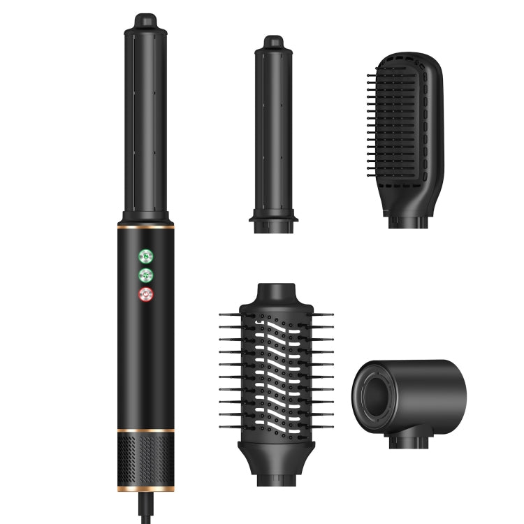 5 in 1 Hot Air Comb Automatic Curling Negative Ion Hair Dryer, Color: Black Gold UK Plug by bashfashion