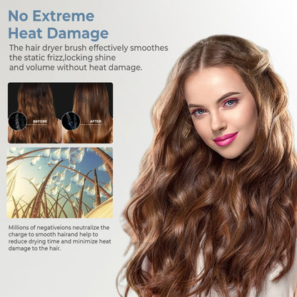 5 in 1 Hot Air Comb Automatic Curling Negative Ion Hair Dryer, Color: Gray UK Plug by bashfashion
