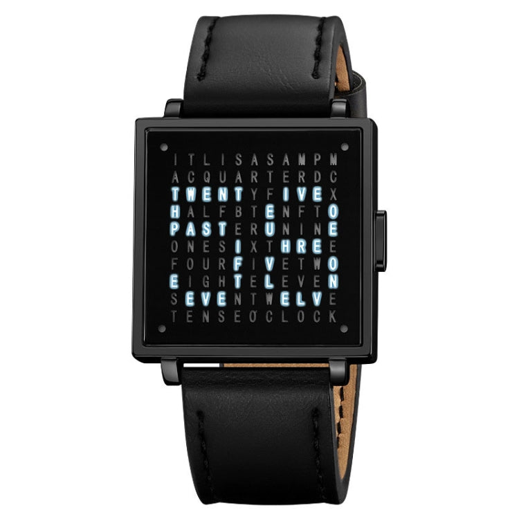 SKMEI Multi-function Letter Display Dial Square Men Electronic Watch, Color: Black Leather Band by SKMEI