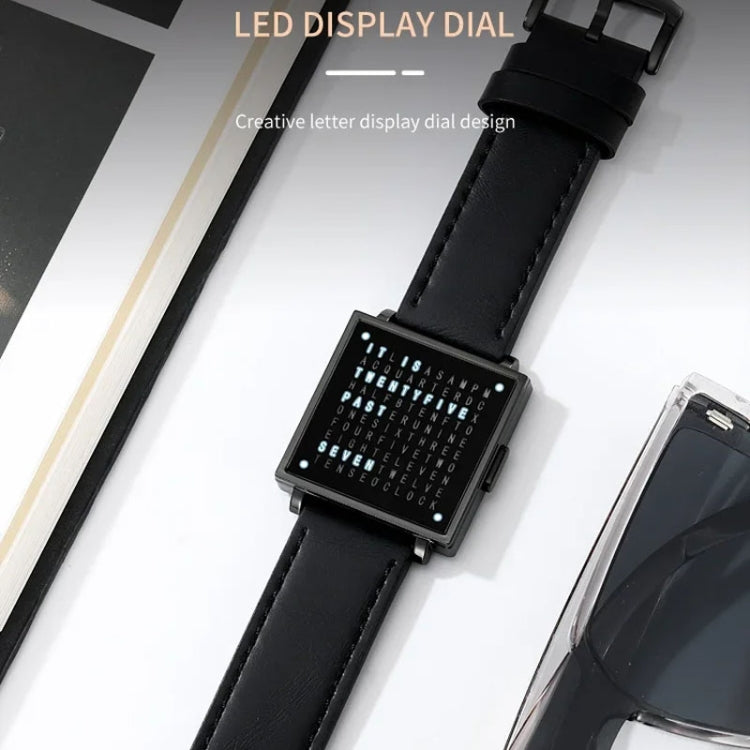 SKMEI Multi-function Letter Display Dial Square Men Electronic Watch, Color: Silver Steel Band by SKMEI