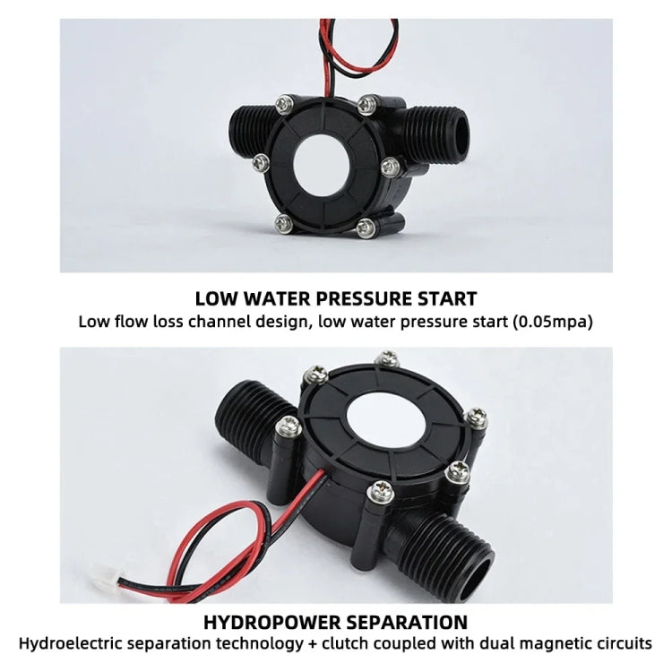 GOSO F50 0-80V Micro Hydroelectric Generator Voltage-stabilized DC Tap Water Flow Generator by bashfashion