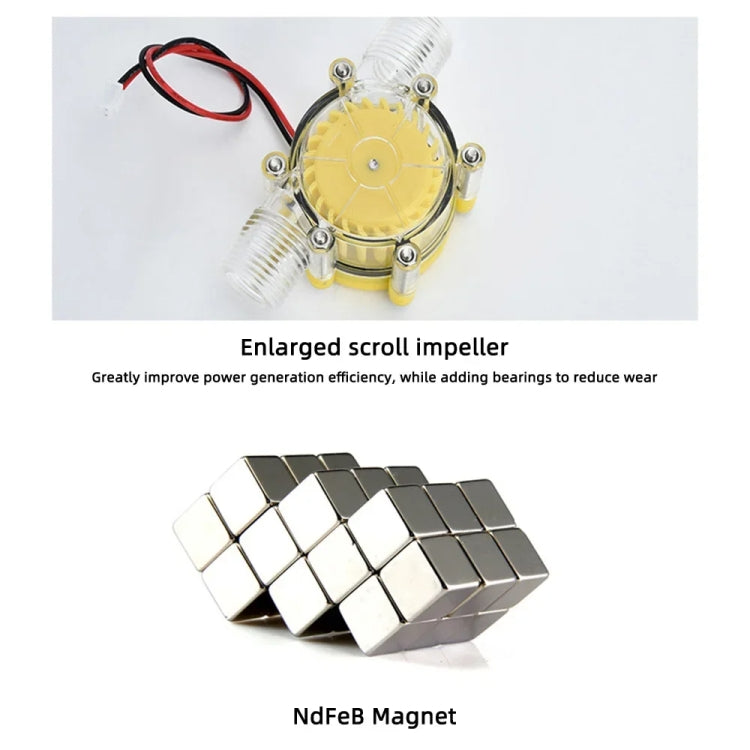 GOSO F50 0-80V Micro Hydroelectric Generator Voltage-stabilized DC Tap Water Flow Generator by bashfashion