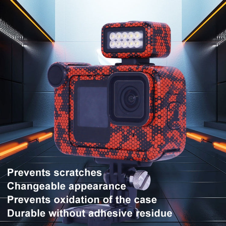 For GOPro HERO13 Black Camera Stickers Body Protective Film, Style: 13 Snake Scale Black by bashfashion