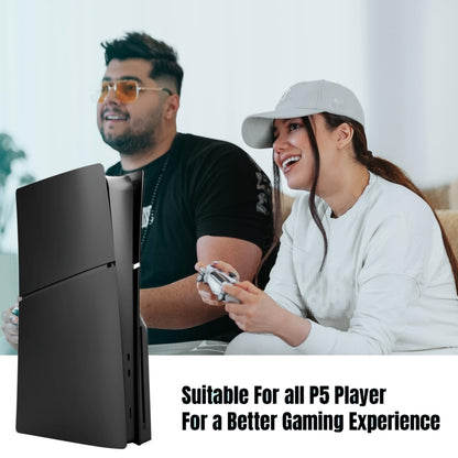 For PS5 Slim Replacement Faceplate Shell Detachable Protective Case, Model: Disc Edition Black by bashfashion