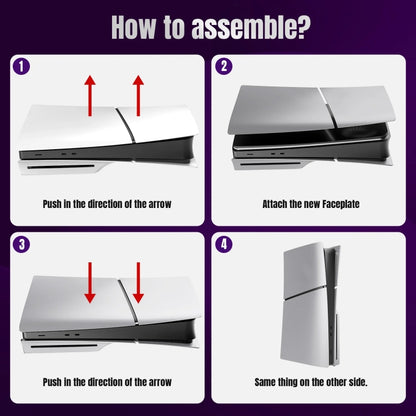 For PS5 Slim Replacement Faceplate Shell Detachable Protective Case, Model: Digital Edition Black by bashfashion