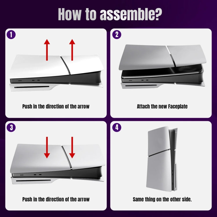 For PS5 Slim Replacement Faceplate Shell Detachable Protective Case, Model: Digital Edition Gray by bashfashion