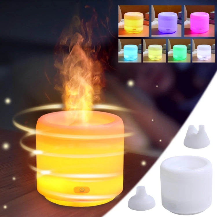 300ml Colorful Flame Aromatherapy Machine USB Power Household Silent Humidifier Aroma Diffuser(White) by bashfashion